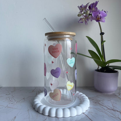 Candy hearts glas