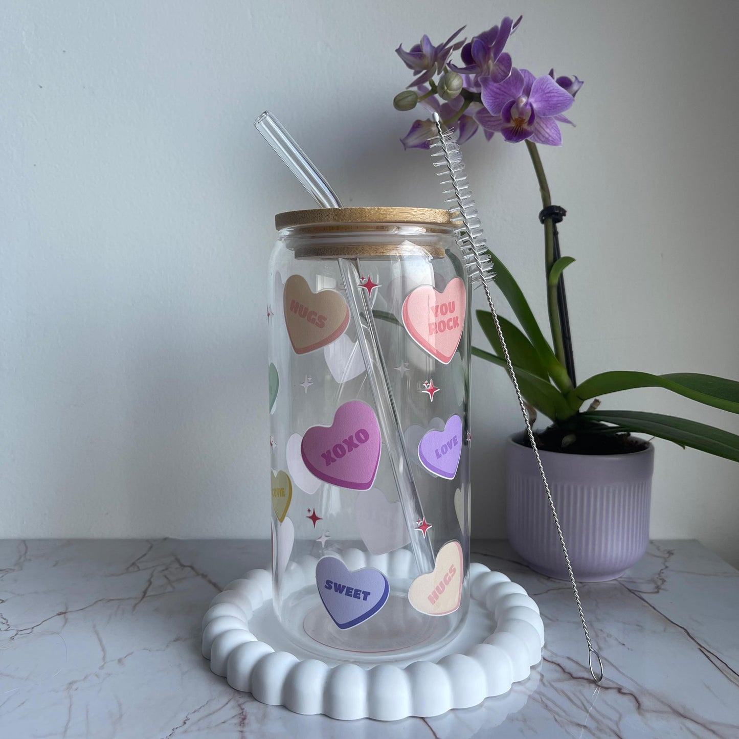 Candy hearts glas