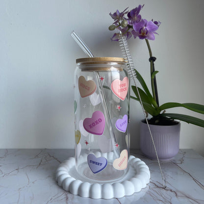Candy hearts glas