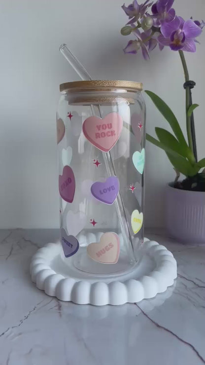 Candy hearts glas
